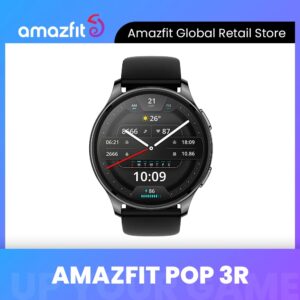 Amazfit-Smartwatch Pop 3R, Versão Global, Display HD AMOLED de 1,43 ", 100 + modos esportivos, chamadas telefônicas Bluetooth, relógio inteligente para Android, iOS